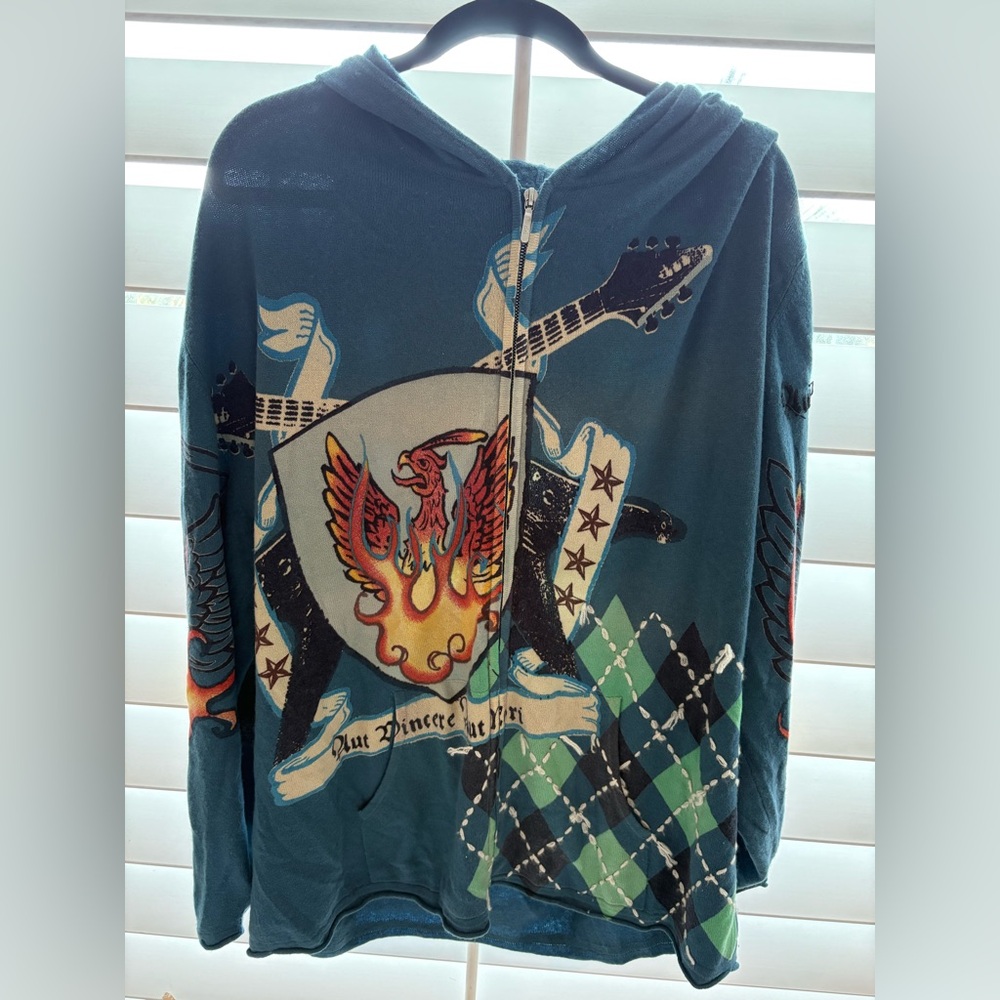 Graphic‎ Hoodie with Phoenix and Guitar Design